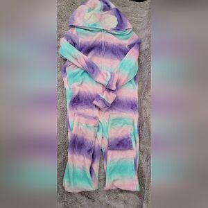 LA Girl Turquoise and Purple Fleece Onesie